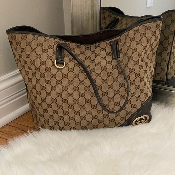𝅺Authentic Large Gucci Canvas tote - Picture 3 of 16